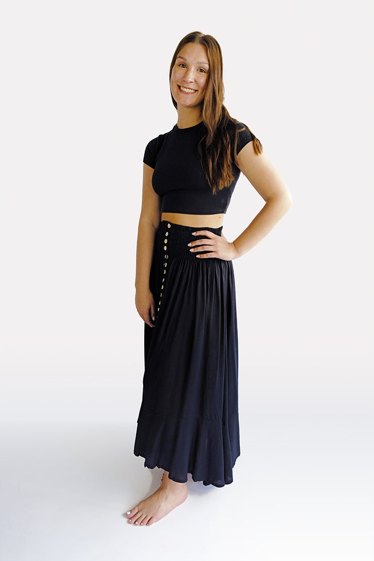 Black Shelly Boho Skirt