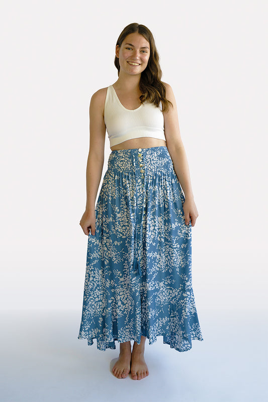 Blue Bloom Shelly Boho Skirt