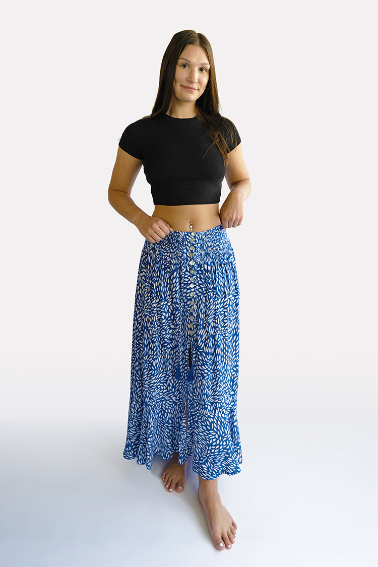 Royal Blue Teardrop Shelly Boho Skirt