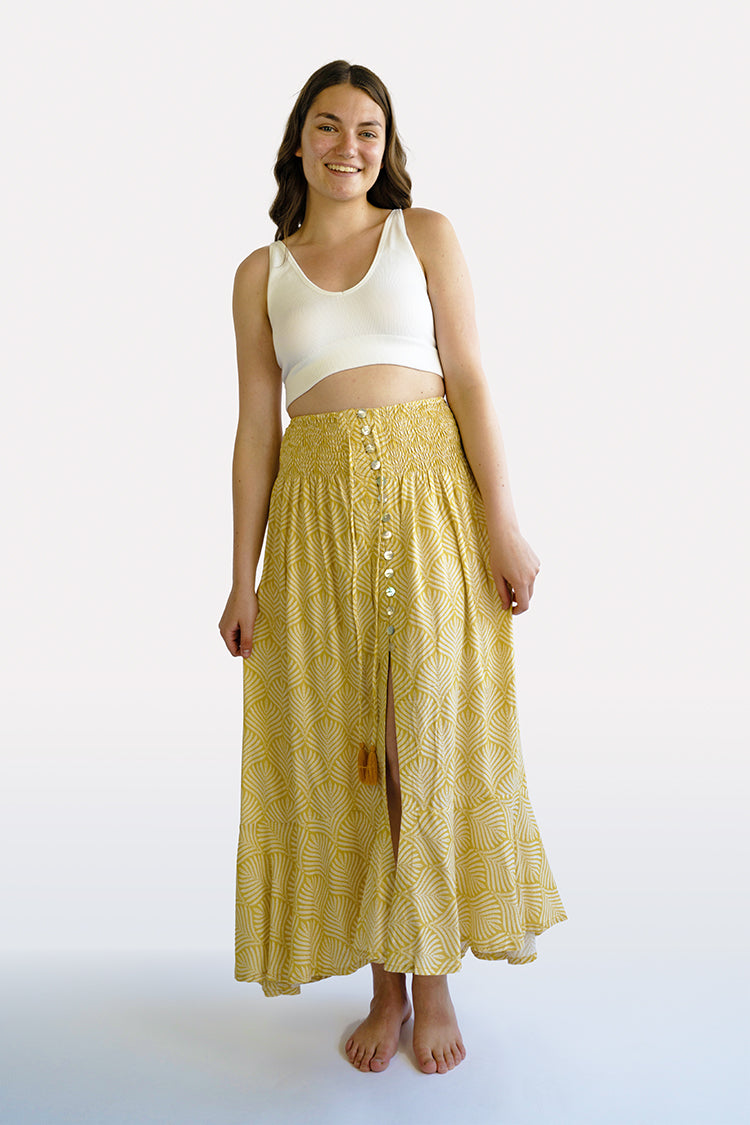 Yellow Shells Shelly Boho Skirt